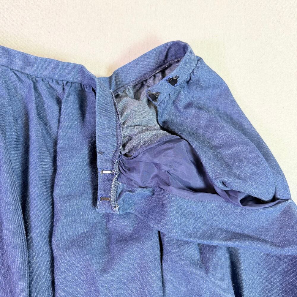 Vintage 90s Donna Karen New York Chambray Full Sweep Maxi Skirt Women's 10 USA - Picture 4 of 13